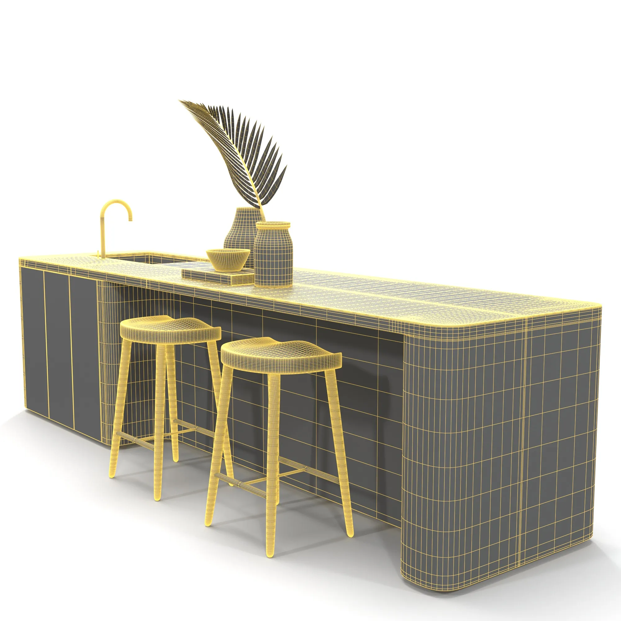 Kitchen Island Countertop 03 PBR 3D Model_07